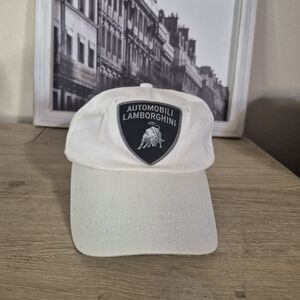 Lamborghini Ivory Hat with Gray Emblem